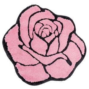 Pink Rose Shaped Bath Mat Bedroom Rug Doormat Flower Shape Floral Romantic Decor